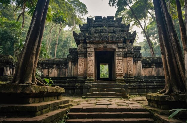 Antiguo templo ubicado en una densa selva