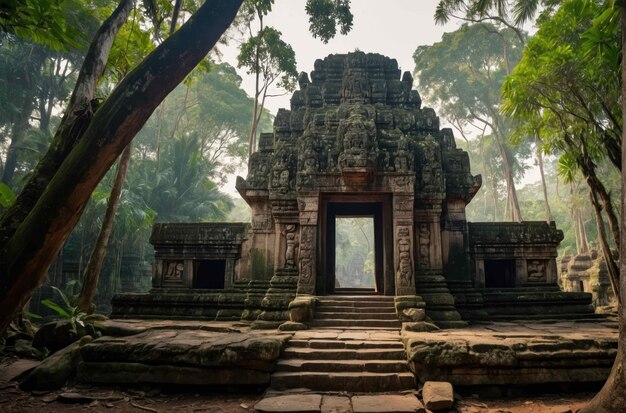 Antiguo templo ubicado en una densa selva