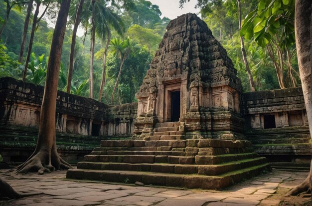 Antiguo templo ubicado en una densa selva