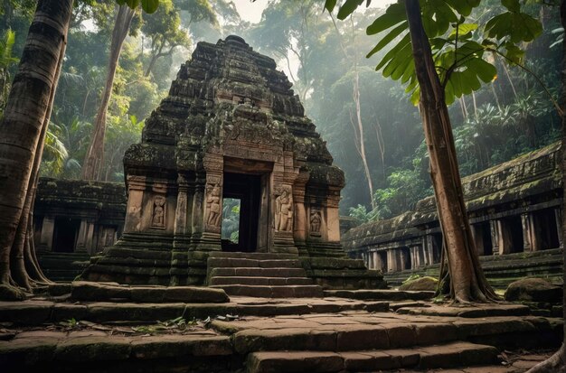 Antiguo templo ubicado en una densa selva