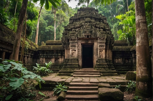 Antiguo templo ubicado en una densa selva