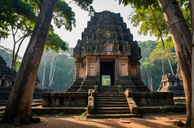 Antiguo templo ubicado en una densa selva