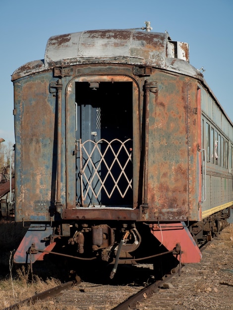 Foto antiguo tren en exhibición en el heritage center en limon, colorado.