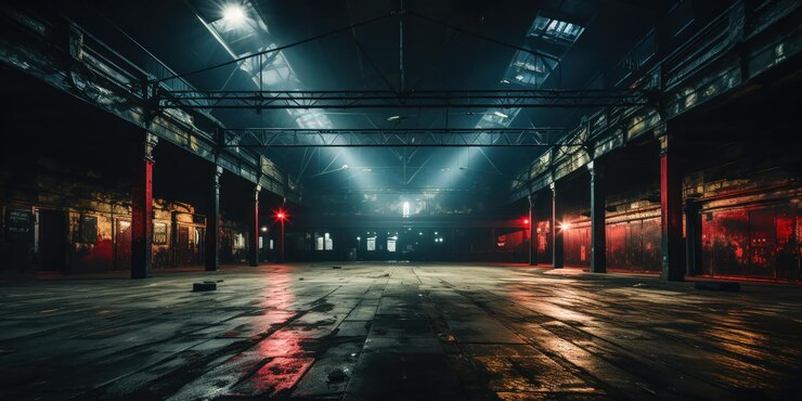 Antiguos interiores industriales abandonados
