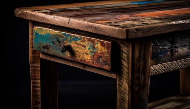 Antike Bibel auf rustikalem Holztischhintergrund, generiert von KI