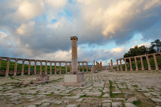 Antike römische Ruinen, Amphitheater in der Stadt Jerash in Jordanien