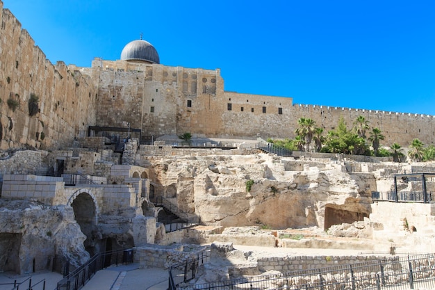 Antike Ruinen im Zentrum von Jerusalem Israel