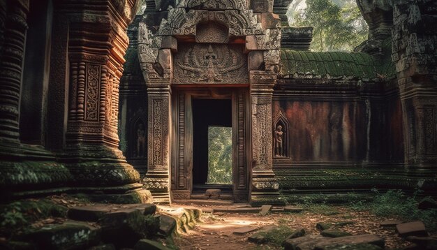 Antike Ruinen von Angkor, ein berühmtes Khmer-Denkmal der Spiritualität, generiert von KI