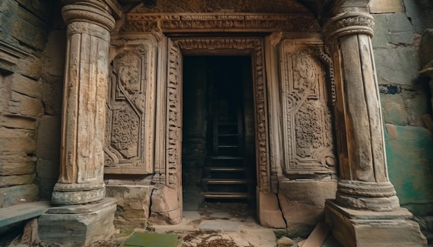Antike Ruinen von Angkor, ein spirituelles Mysterium, das von der KI generiert wurde