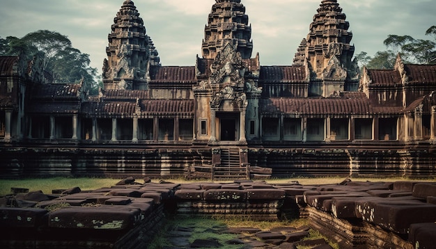 Antike Ruinen von Angkor, eine spirituelle Reise, generiert von KI