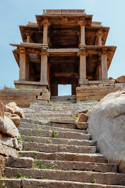 Antike Ruinen von Hampi Sule Basar Hampi Karnataka Indien