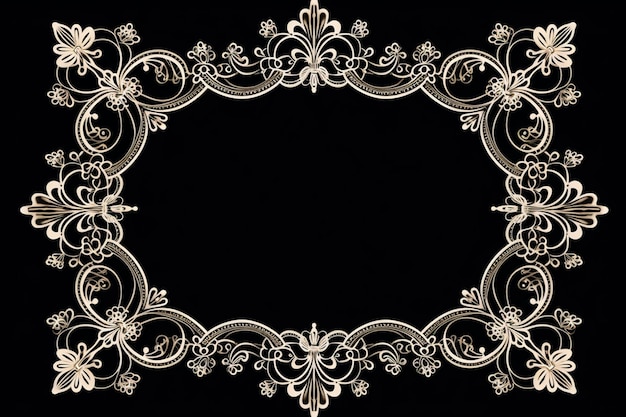 Antiker schwarzer Rahmen mit dekorativer KI-generierter Kopierfläche