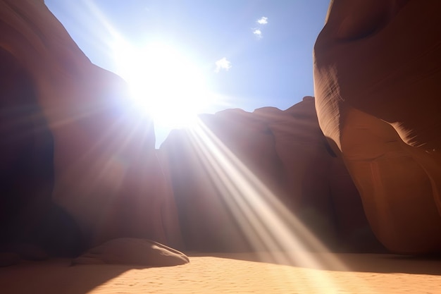 Antilope canyon abstract background viagem e conceito de natureza rede neural ai gerada