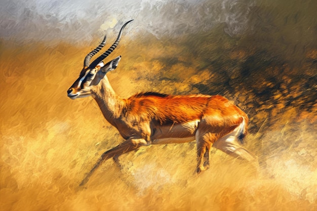Antilope em corrida Gera IA
