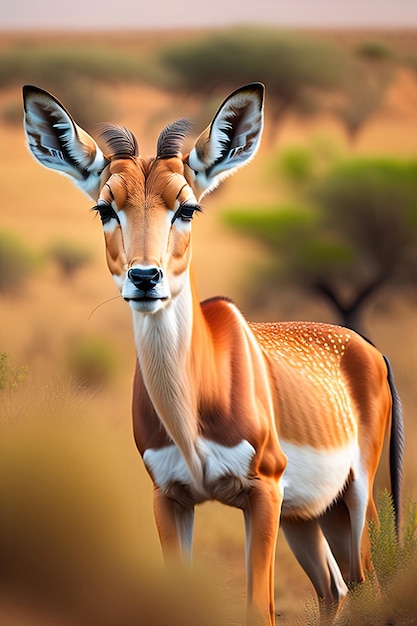 El antílope Impala en la sabana Escena de la vida silvestre en la naturaleza