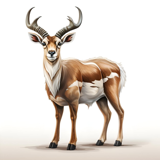 Antílope Kudu aislado sobre un fondo blanco Ilustración vectorial