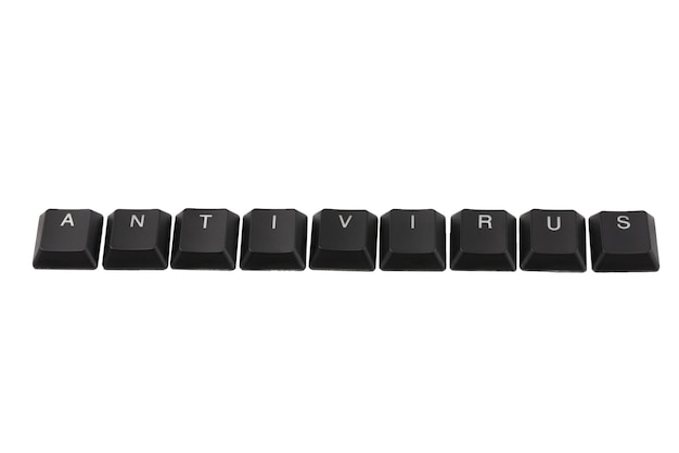 Antivirus de Word escrito en el teclado