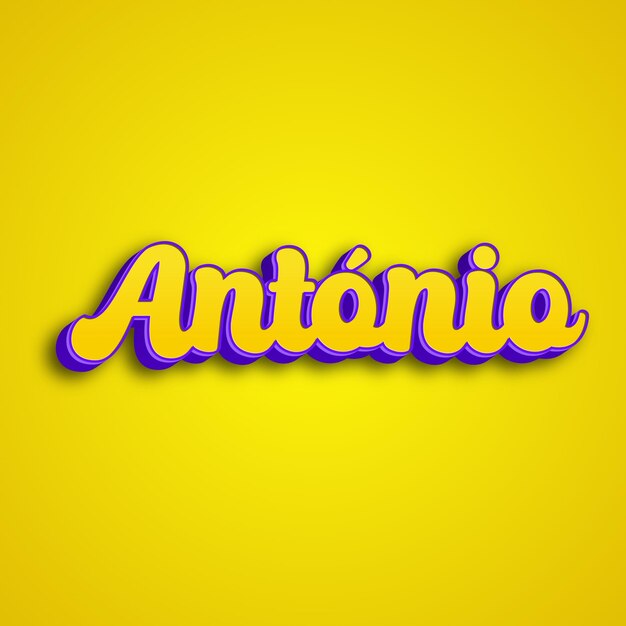 Foto antnio tipografia 3d design amarelo rosa branco fundo foto jpg.