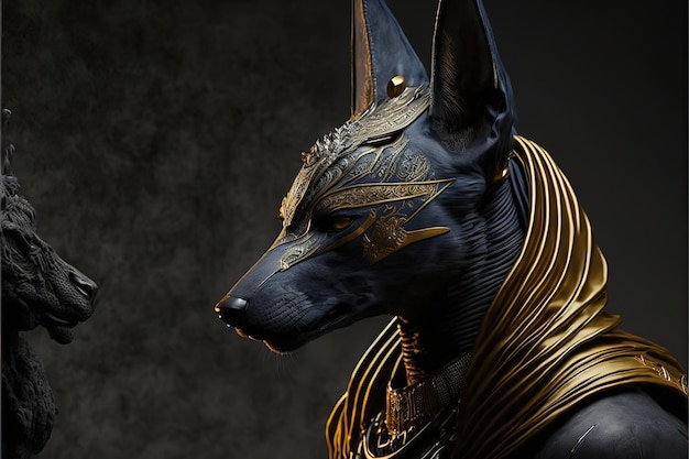 Anubis es un antiguo dios egipcio la deidad de los señores del inframundo del animal sagrado muerto