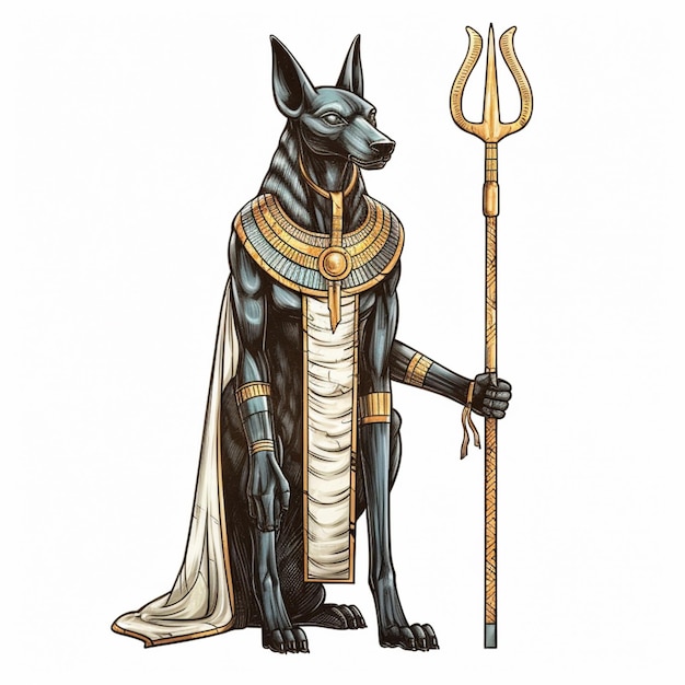 Foto anubis es un dios del antiguo panteón egipcio generativo ai