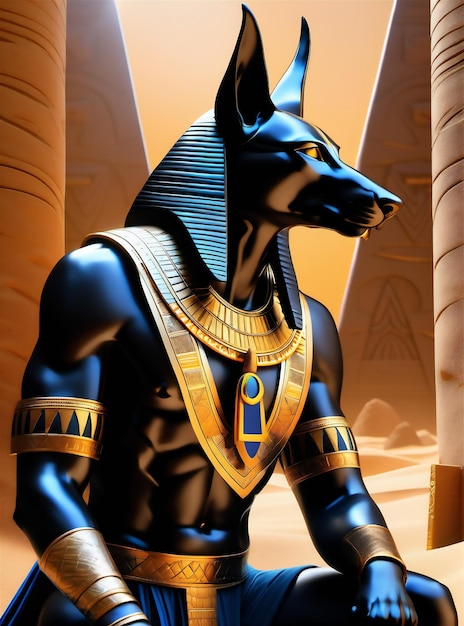 Anubis Mumie Hundekopf Gesicht Ägypten Mythologie Vintage