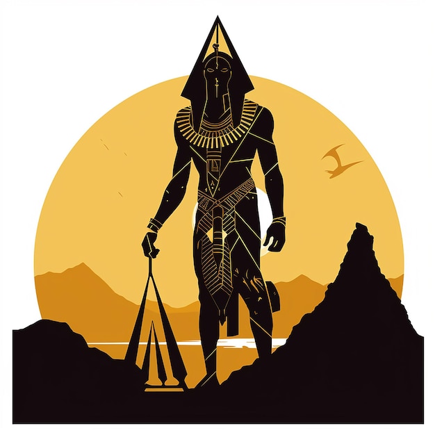 Anubis Schwarz Vektor Silhouette Kein Hintergrund Keine Farbe