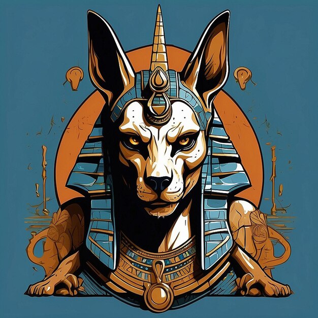 Anubis tema Vector TShirt Design criado com IA