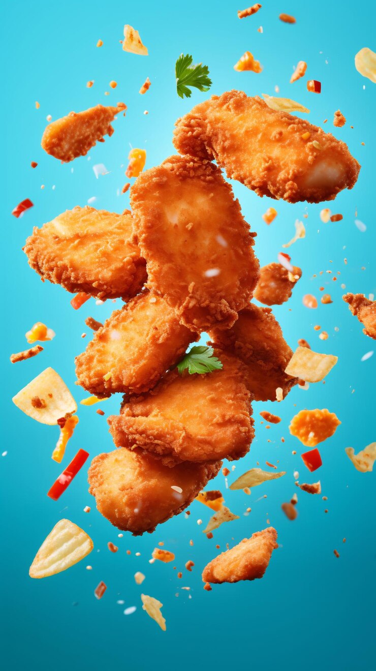 Se anuncian trozos de pollo en pan rallado