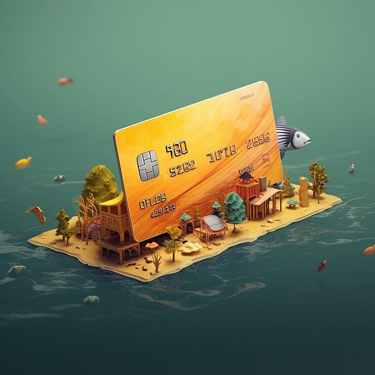 Un anuncio de un banco de oro con un pez.