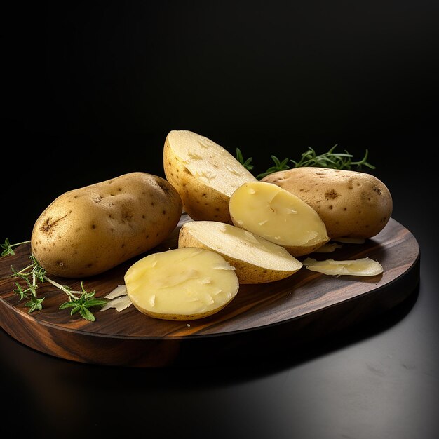 Foto anúncio comercial fotografia de alimentos de batatas inteiras naturais