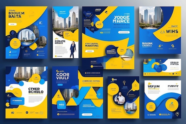 Foto anuncio comercial en las redes sociales con colores azul y amarillo