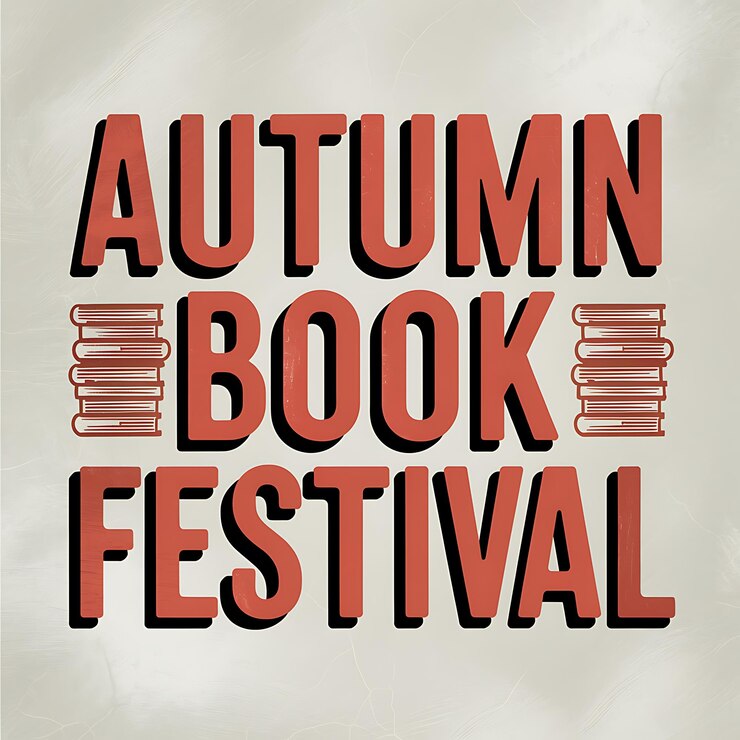 Foto anuncio del festival del libro de otoño diseño gráfico
