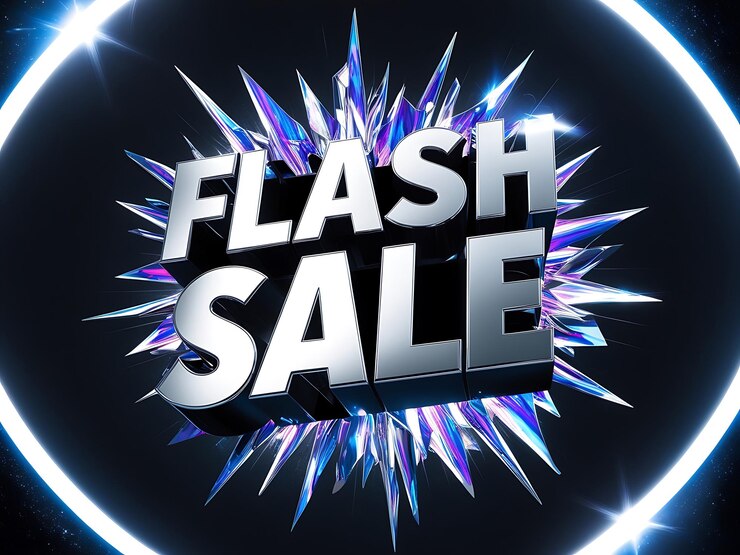 Foto anuncio de venta flash con el diseño de crystal burst