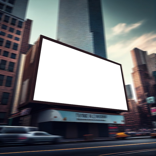 Foto anuncios de cajas de luz en blanco y vistas de calles urbanas borrosasxaxa