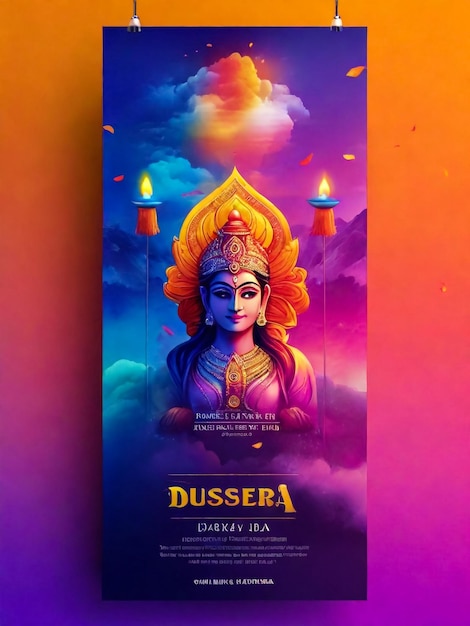 anuncios creativos de feliz Dussehra y diseño de banners de publicaciones en las redes sociales