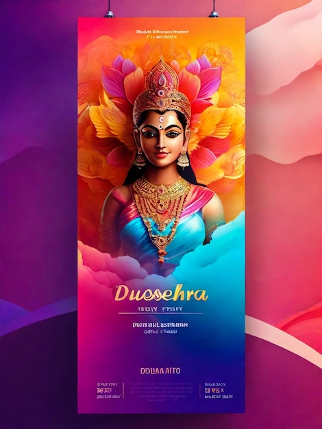 anúncios criativos de feliz Dussehra e design de banners de mídia social