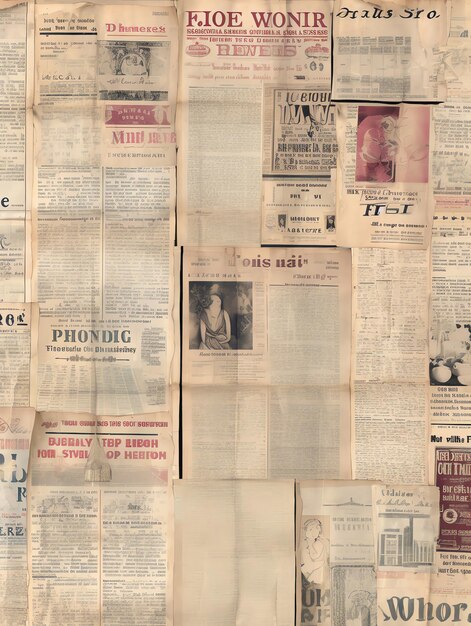 Foto anuncios de periódicos desvanecidos fondo crafting scrapbooking diseño patrón sin fisuras para el diario de basura viejo