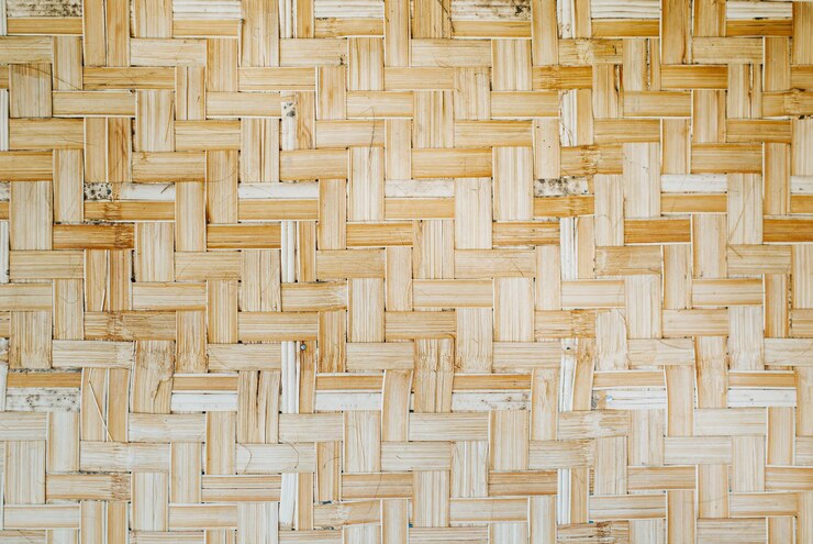 Anyaman de textura o patrón de bambú tejido indonesio alfombra tradicional adecuada para el fondo
