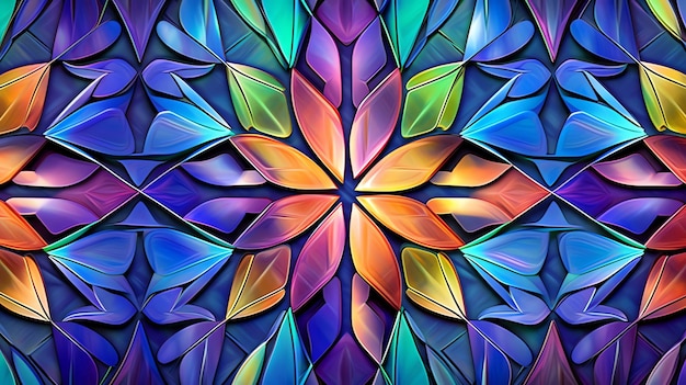 Anzeige eines Kaleidoskops prismatischer Reflexionen