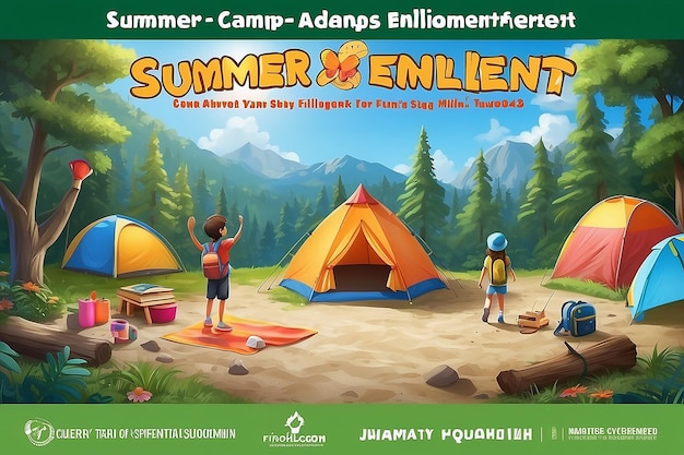 Anzeige für die Einschreibung im Sommerlager