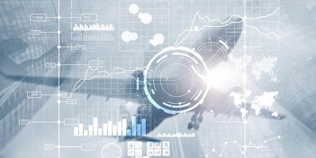 Anzeige von Interface-Intelligence-Dashboards und Diagrammen. Finanzielle Leistungsindikatoren