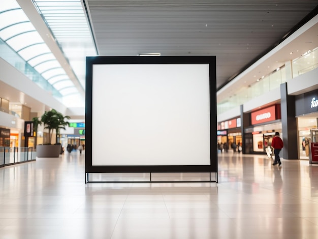 Anzeigeraum wartet auf leere Plakaten in modernen Einkaufszentren