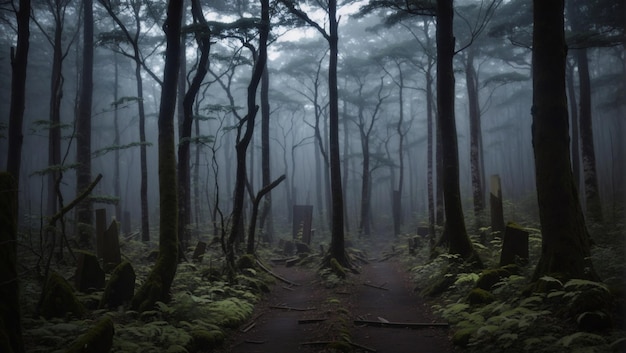 Aokigahara-Wald-Horror-Thema: Der dunkle Wald