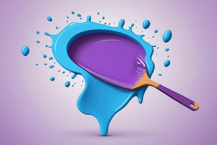 Foto apagamento de tinta azul brilhante