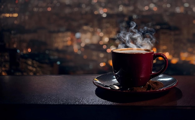 Aparece una deliciosa taza de café caliente generada por IA