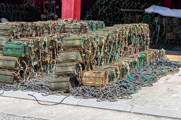 Aparejos de pesca En un pueblo del noroeste de España Galicia