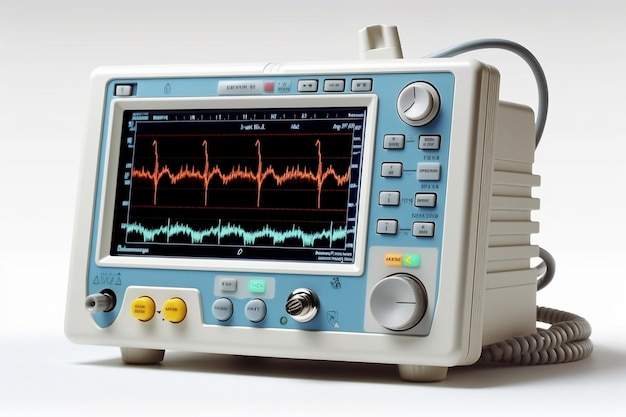 Foto aparelho ou dispositivo portátil móvel a unidade de medida do eletrocardiograma ia generativa