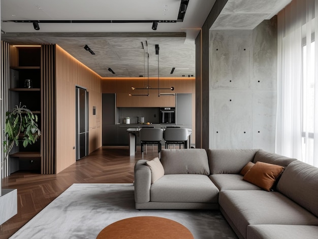 Apartamento aconchegante em estilo minimalista