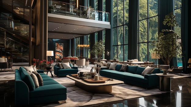 Apartamento de cobertura de luxo com design de interiores moderno na cidade de Nova York