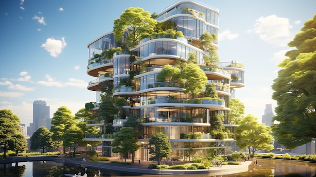 Apartamento de luxo moderno reflete o crescimento urbano futurista